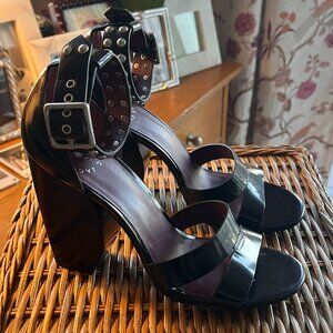 MARC JACOBS Jamie Studded Strap Black Heels Women's Size 38